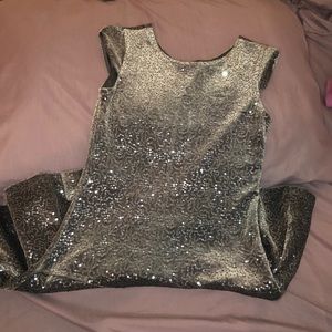 Girls silver sequin dress